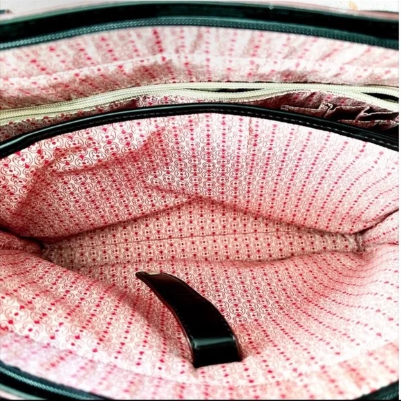 Emma Fox Park Avenue Black Leather Tote Laptop Work Bag Overnight Handbag - Picture 4 of 6